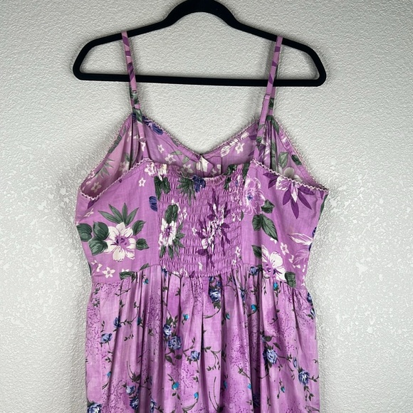 Cottagecore Lavender Floral Romantic Summer Spring Spaghetti Strap Maxi Dress 2X - Picture 4 of 6